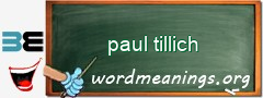 WordMeaning blackboard for paul tillich